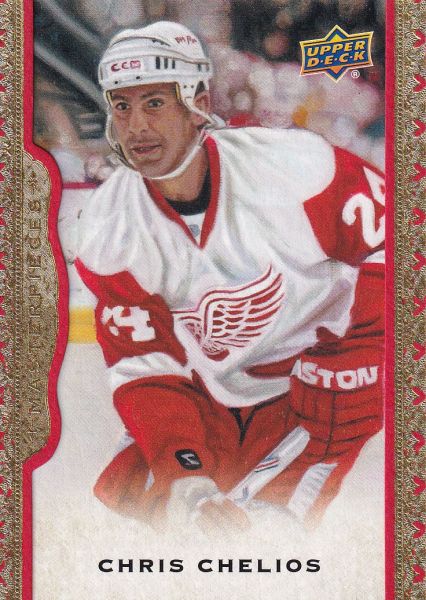 paralel karta CHRIS CHELIOS 14-15 Masterpieces Red Framed Cloth /100